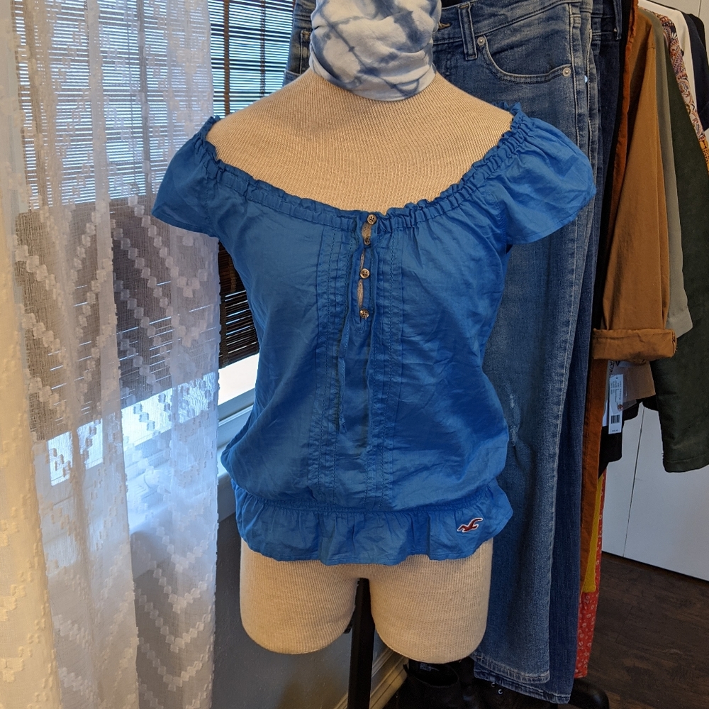 NWT Hollister Betty Blue cinch blouse - Picture 4 of 7